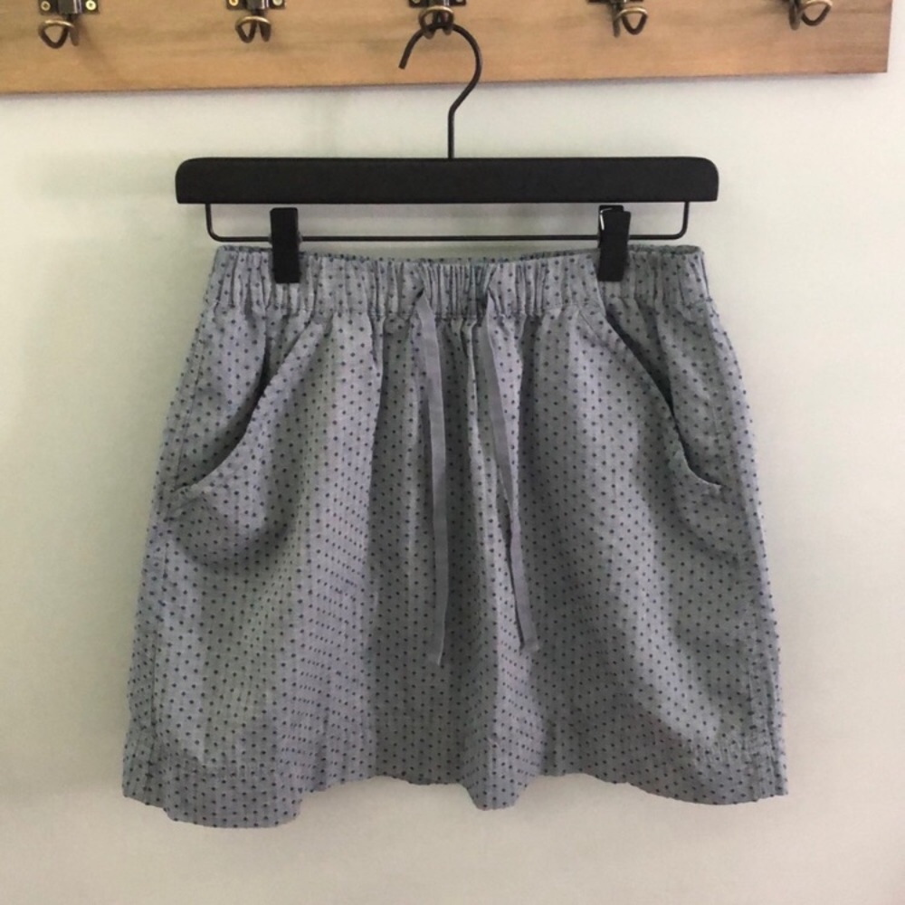 Merona Blue Dot Skirt Pockets Size Small